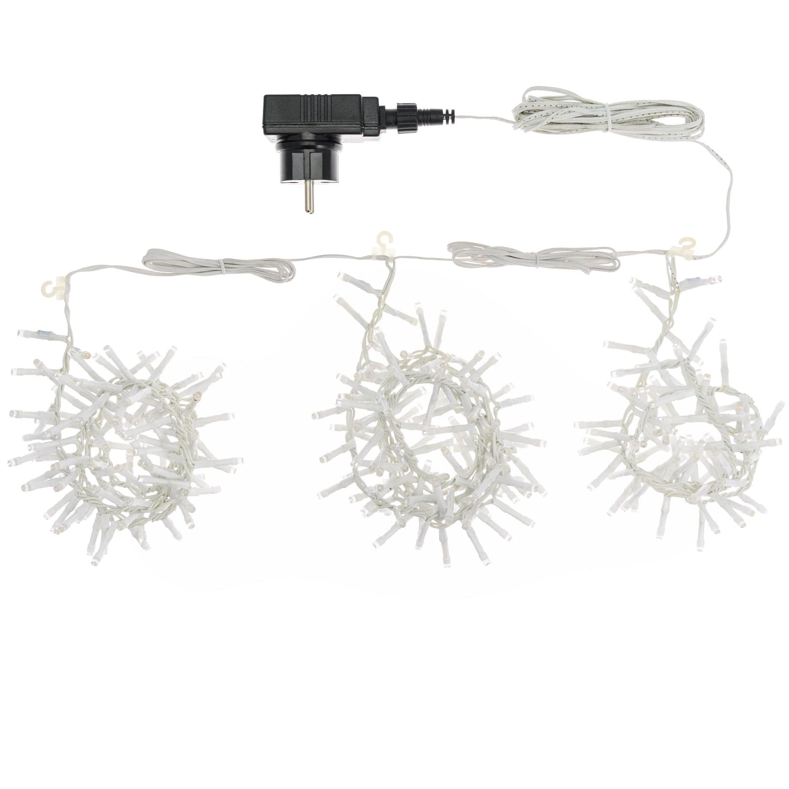 Cascata di luci a 3 nastri, 288 led luce bianco Ghiaccio da esterno h 125 cm - 3