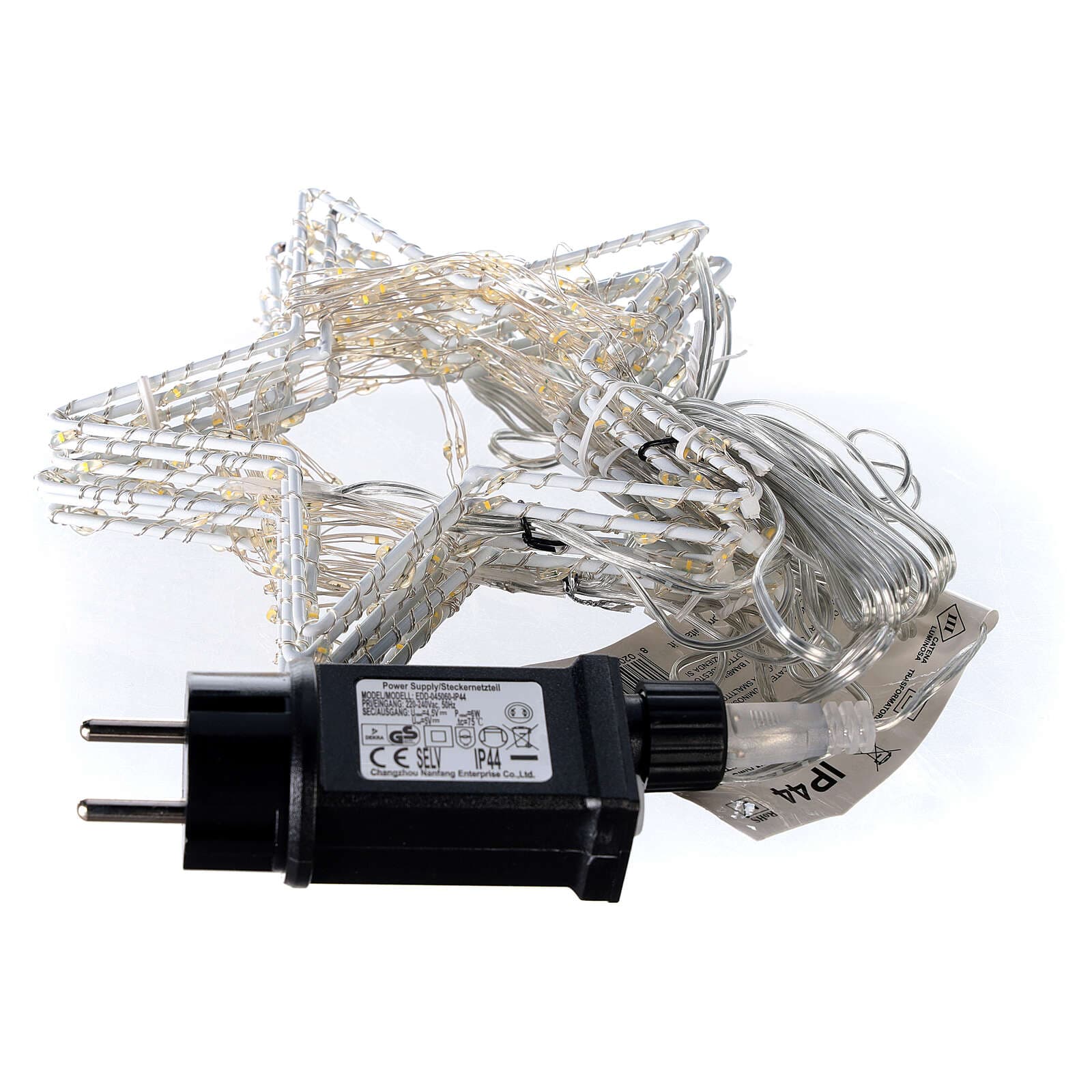Tenda luminosa a micro led cascata con stelle da esterno decorazione natalizia h 120 cm - 4