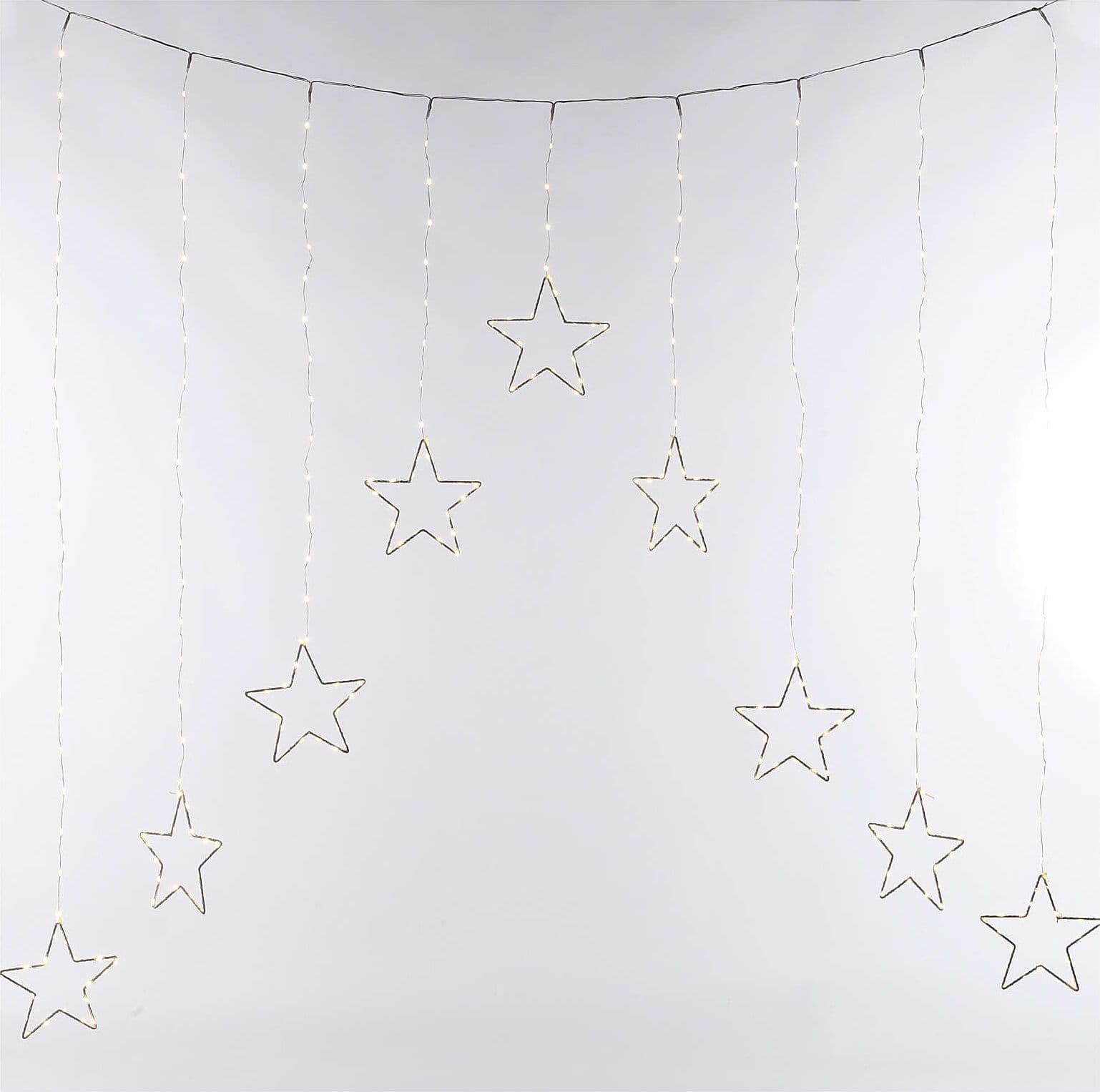 Tenda luminosa a micro led cascata con stelle da esterno decorazione natalizia h 120 cm - 5