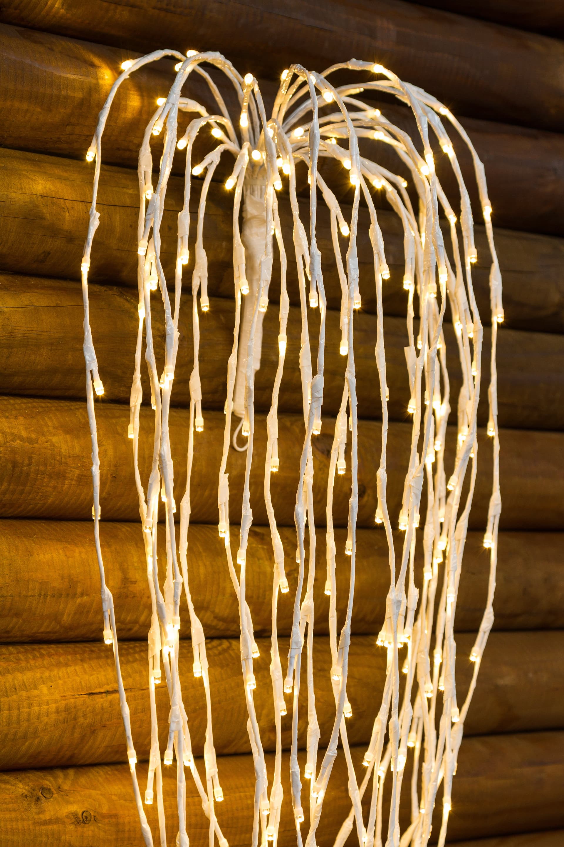 Ramo cadente luminoso cascata di luci a LED bianco caldo decorazione natalizia per esterno interno - 3