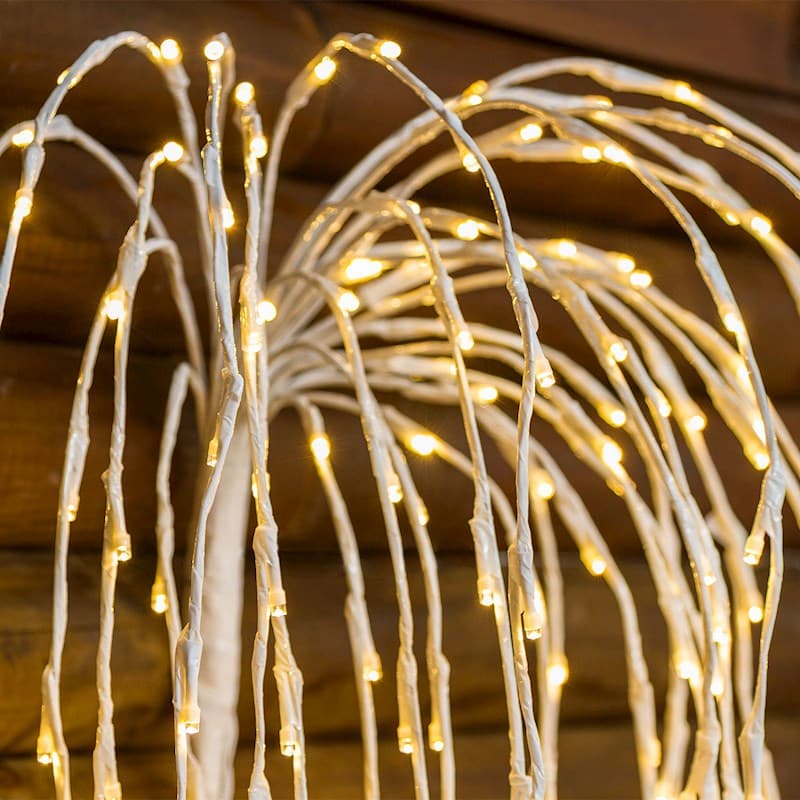 Ramo cadente luminoso cascata di luci a LED bianco caldo decorazione natalizia per esterno interno - 8