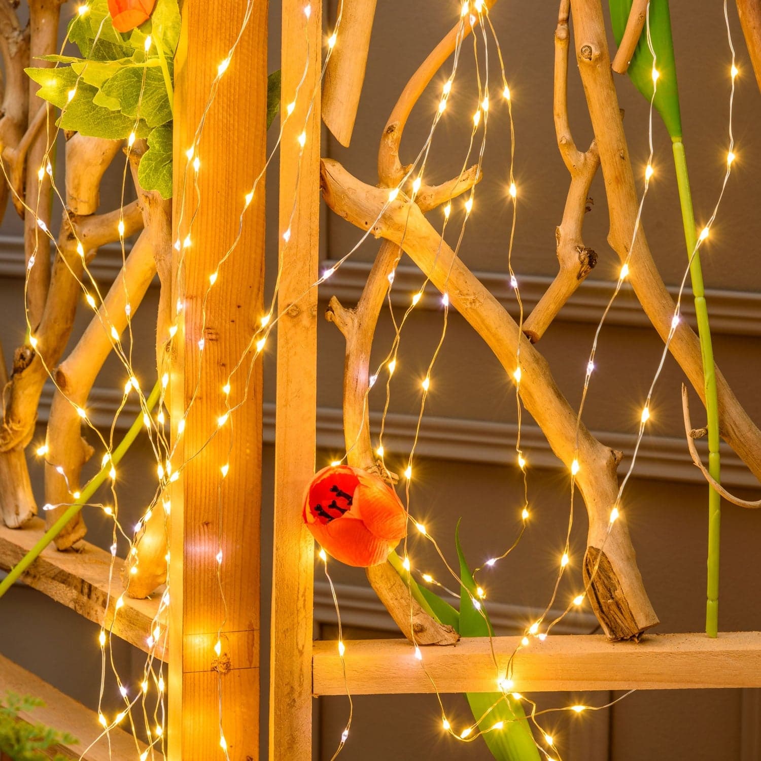 Ciuffo luminoso catena microled e Flash decorazione natalizie per esterno ed interno - 15