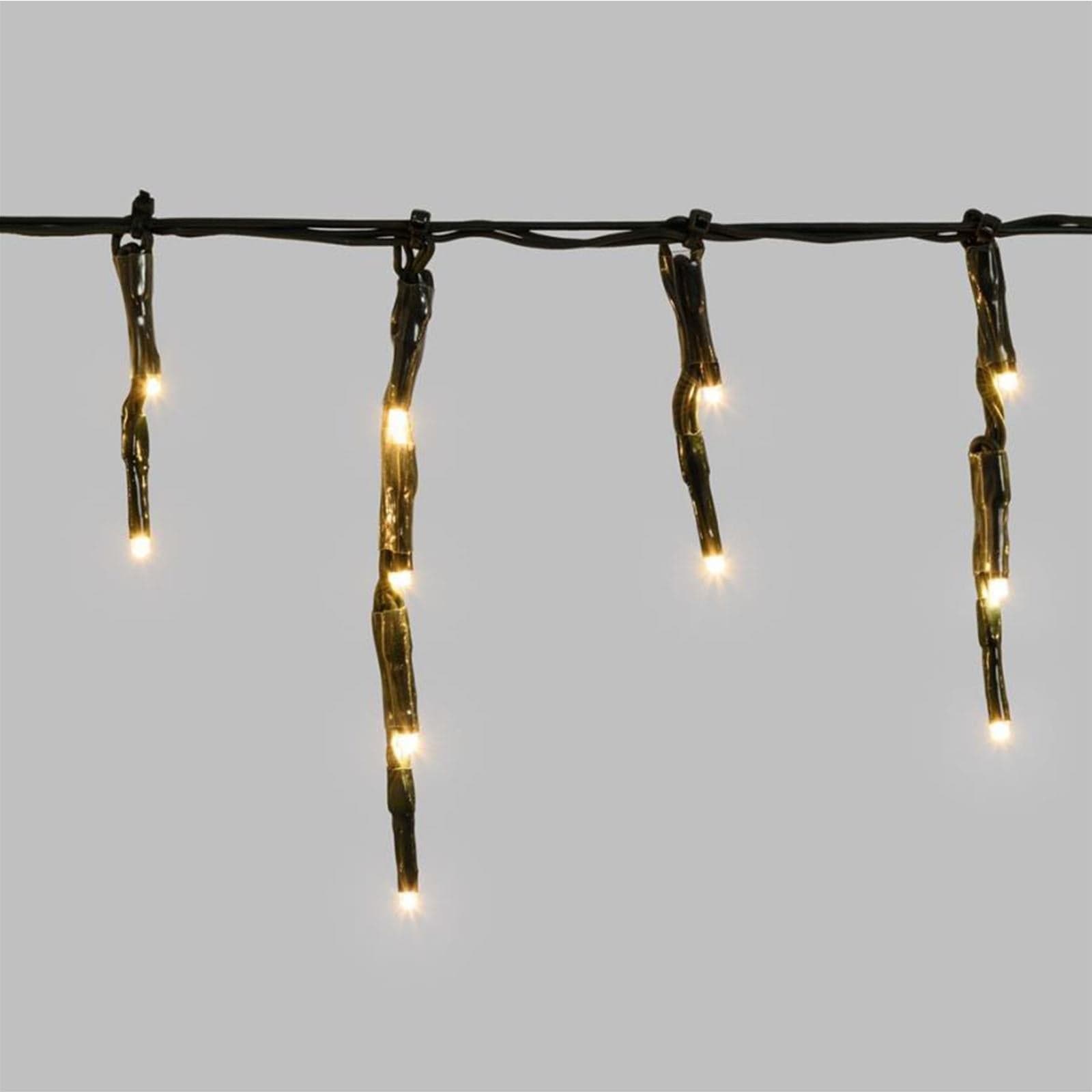 Cascata luce calda a led per esterno luci decorazione natale natalizie movimento 10 mt - 6