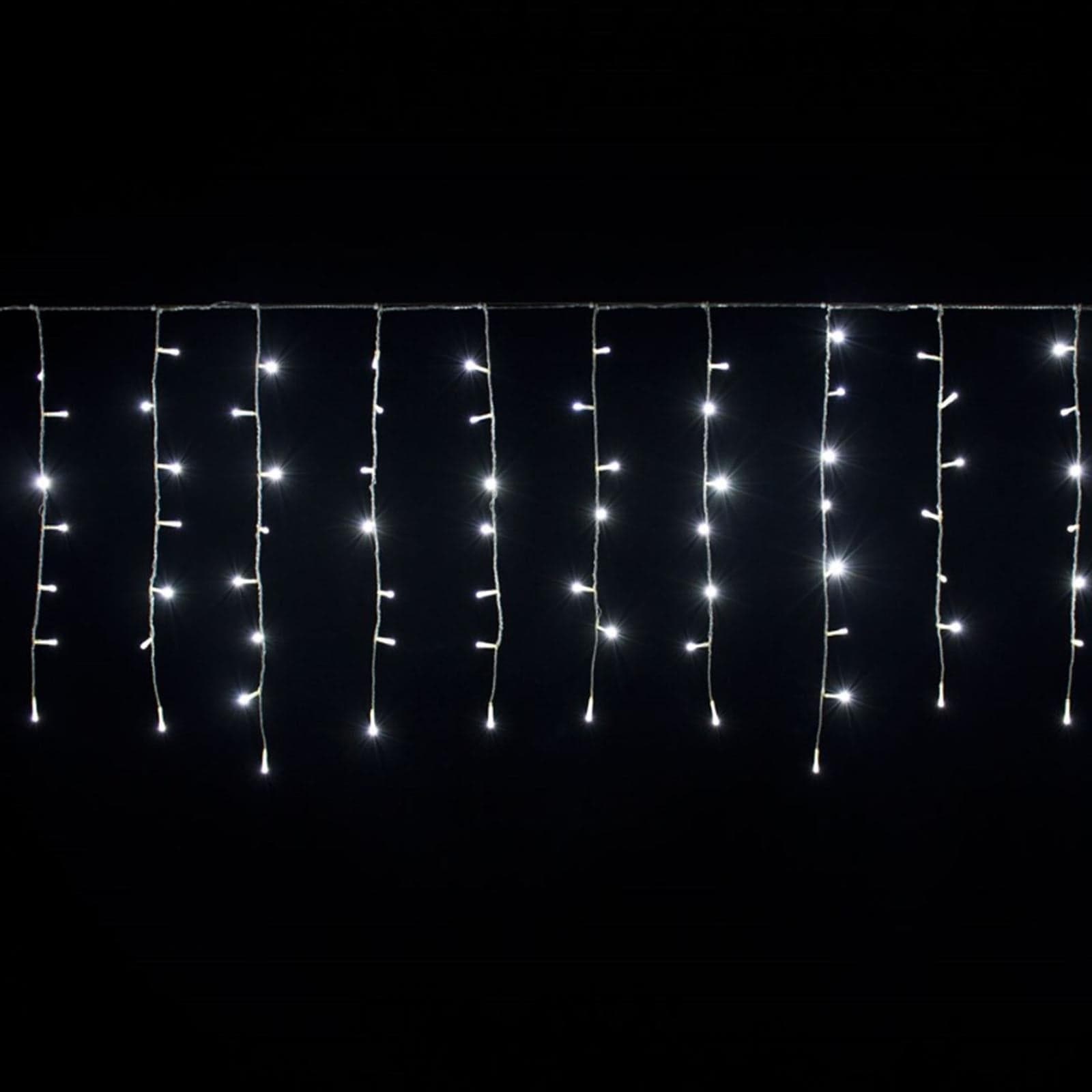 Tenda luminosa 144 led luci di Natale cascata da esterno addobbi natalizi - 4