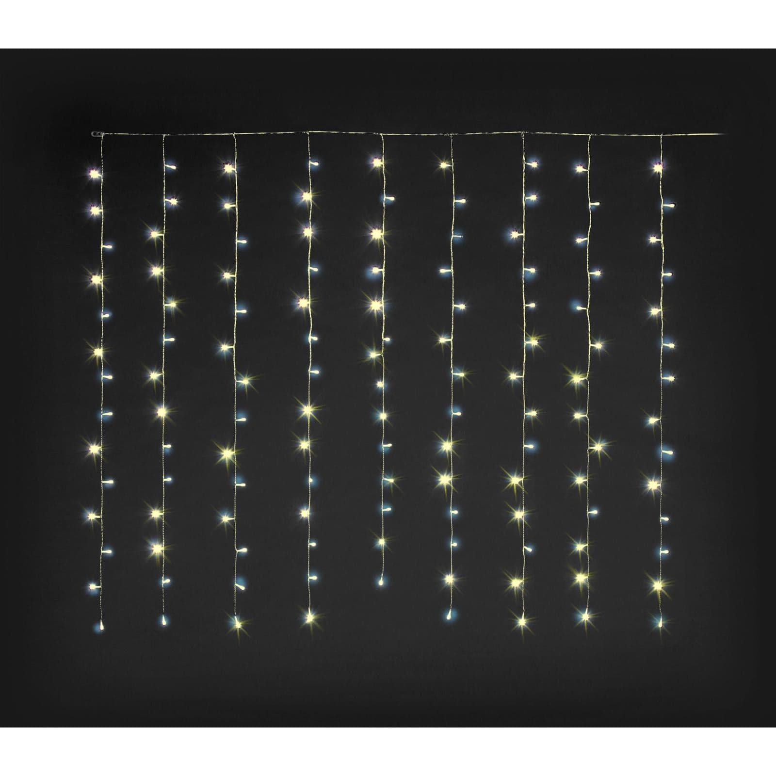Tenda luminosa luci natale 180 led per esterno 8 giochi addobbi natalizi 300x152 cascata - 2