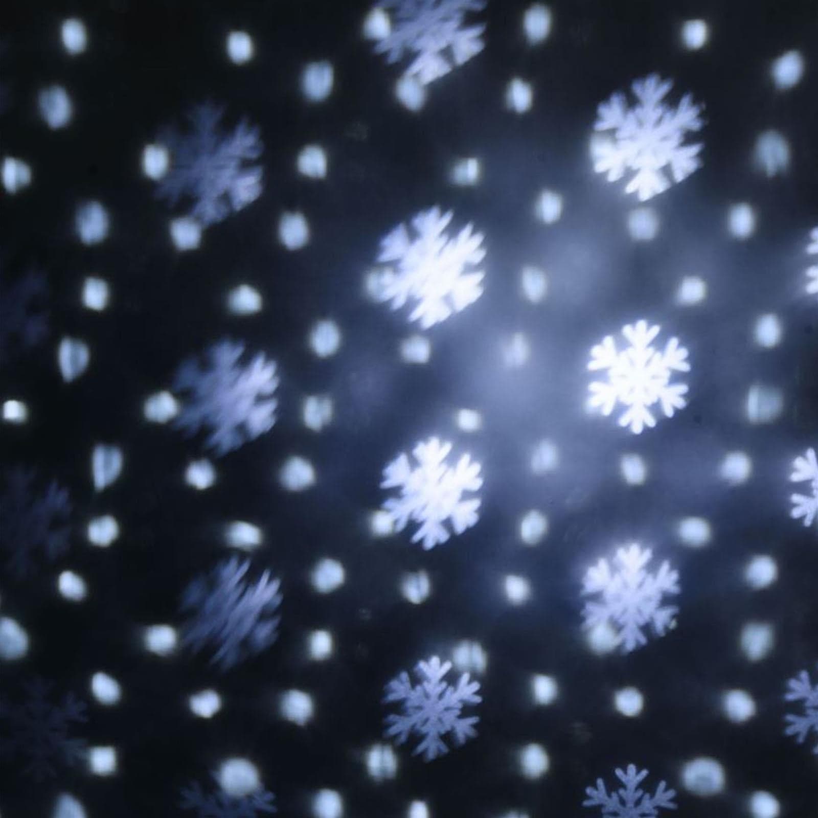 Proiettore natalizio led nevicata fiocco di neve natale disegno movimento luce fredda esterno - 5