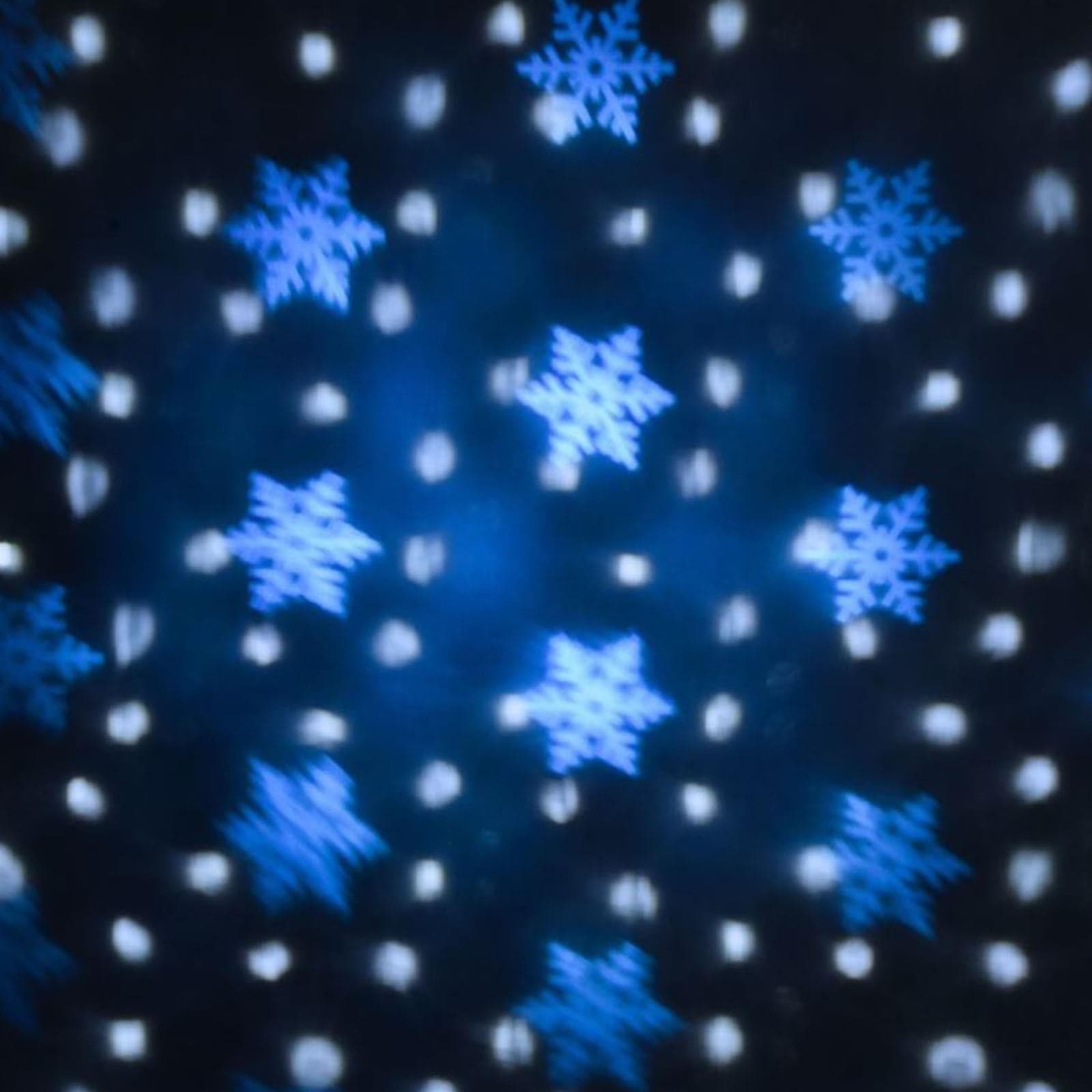 Proiettore natalizio led nevicata fiocco di neve natale disegno movimento luce fredda esterno - 8