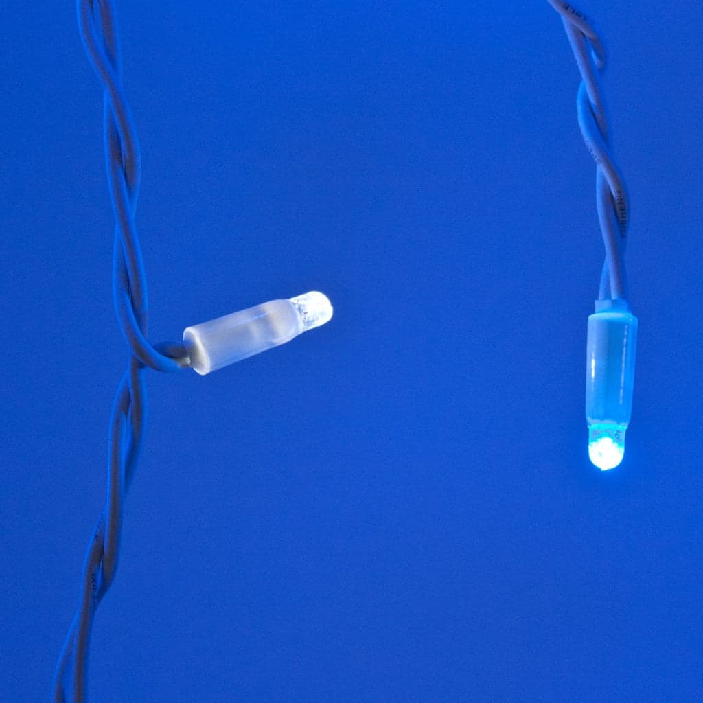 Cascata luce fredda blu e bianco con maxi led per interno ed esterno decorazione natalizia - 5