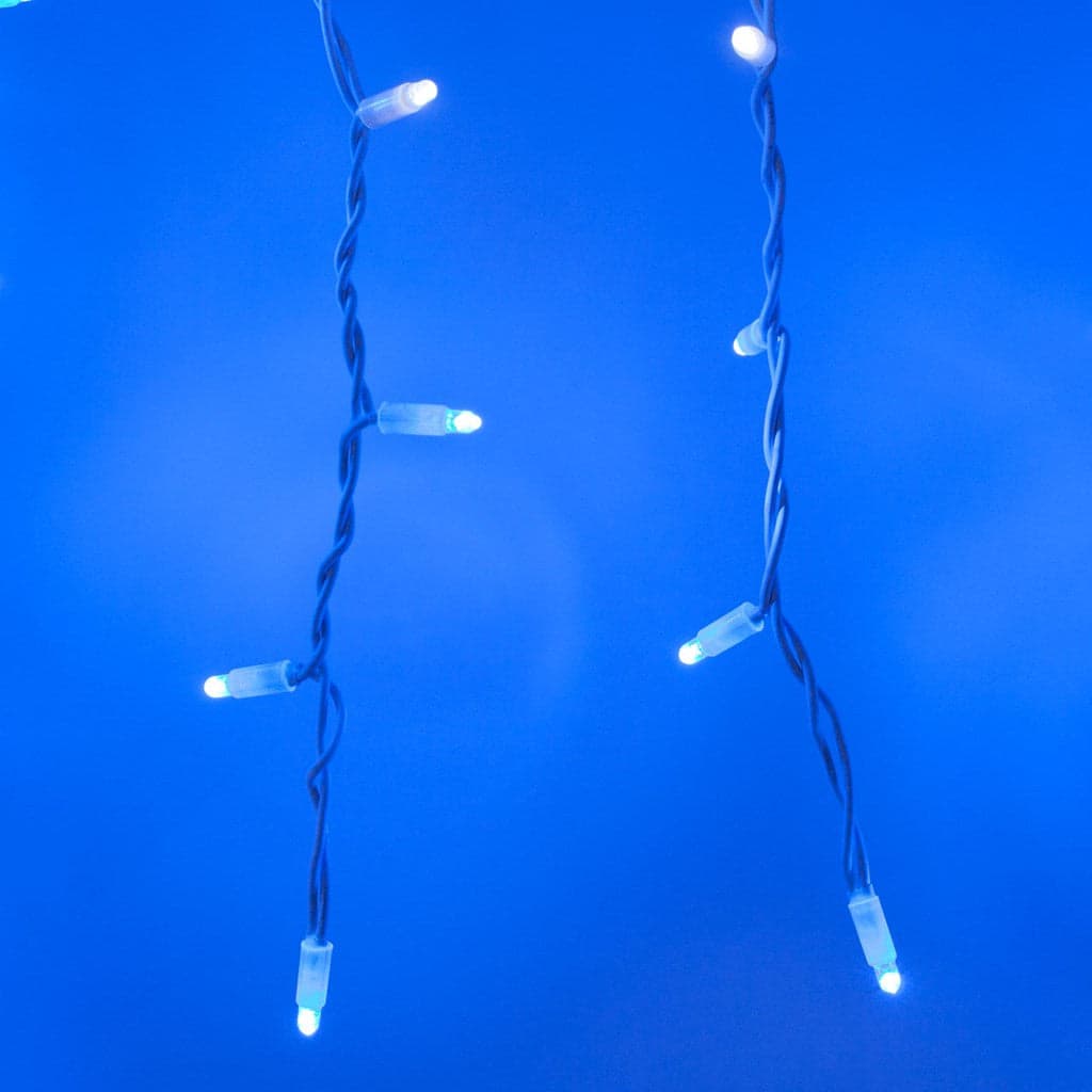 Cascata luce fredda blu e bianco con maxi led per interno ed esterno decorazione natalizia - 9