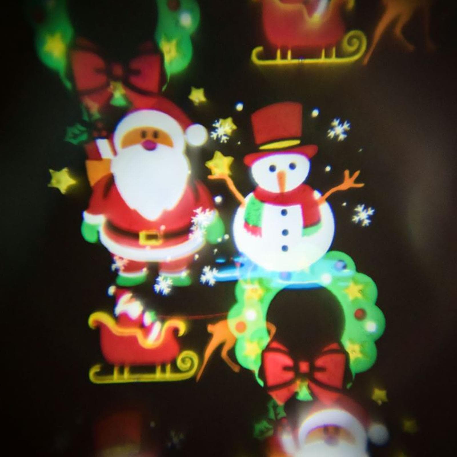 Set 6 film proiettore natalizio led colorati oscar natale disegno movimento luce fredda esterno - 3