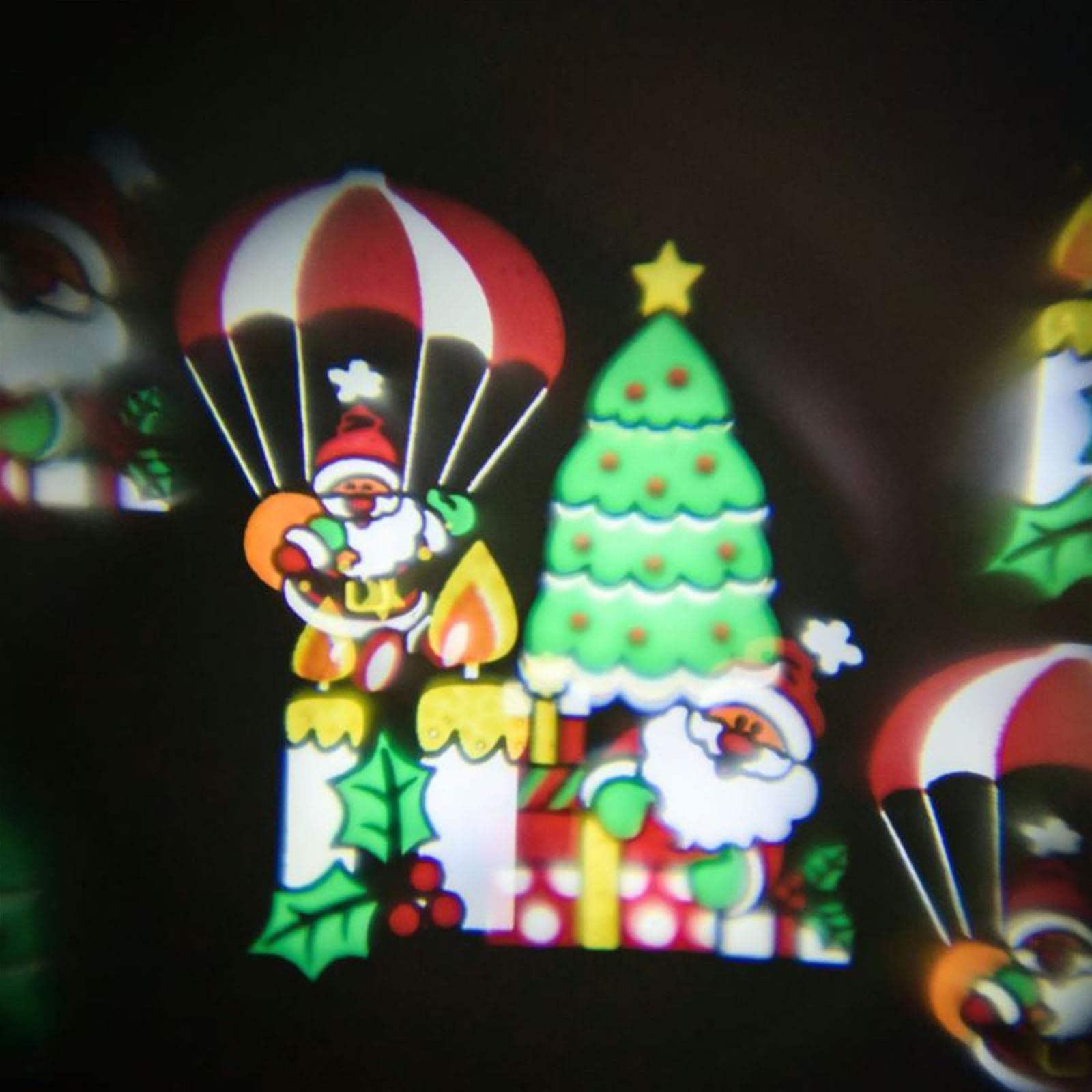 Set 6 film proiettore natalizio led colorati oscar natale disegno movimento luce fredda esterno - 4