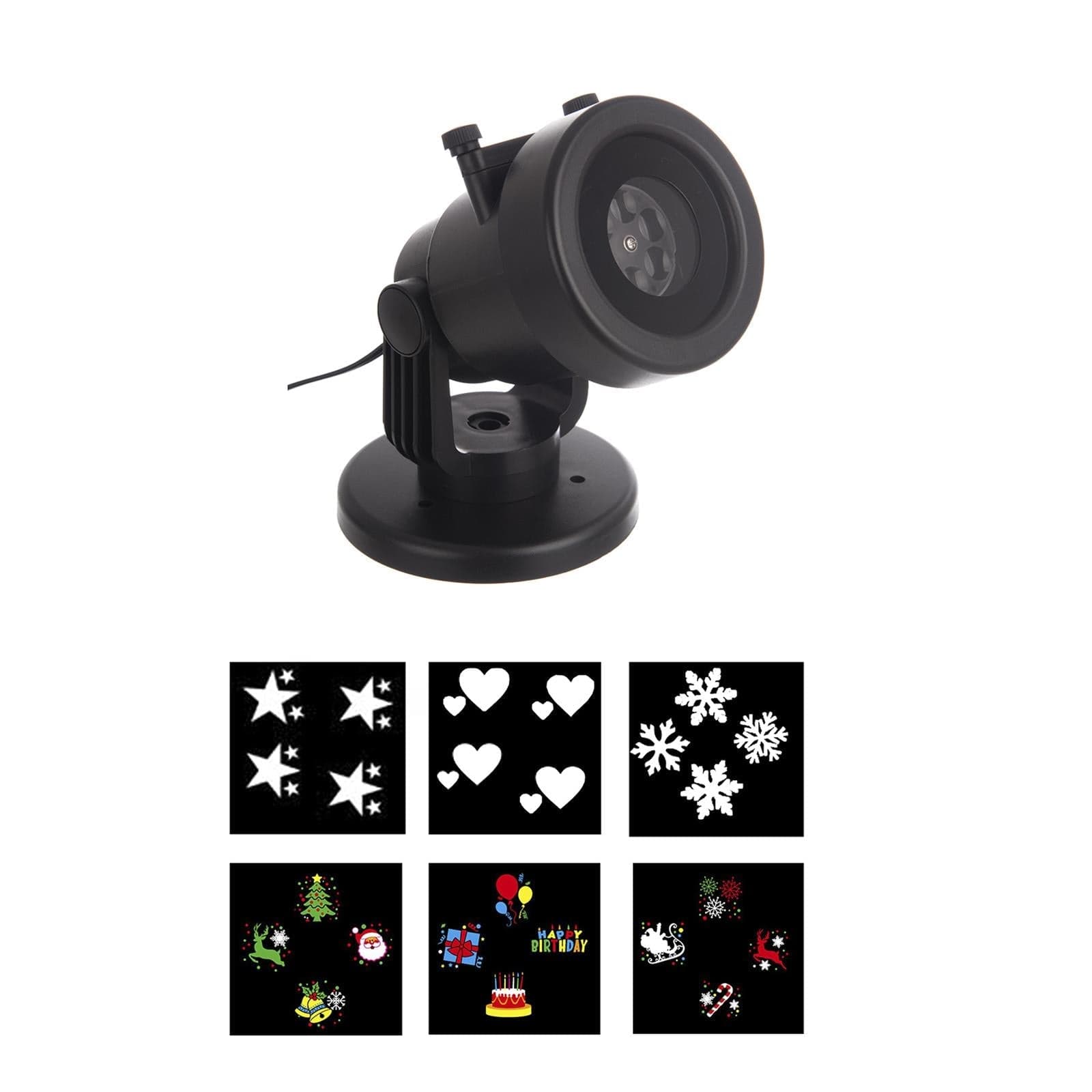 Proiettore a led per esterno effetto nevicata con disegni intercambiabili decorazione natalizia - 2