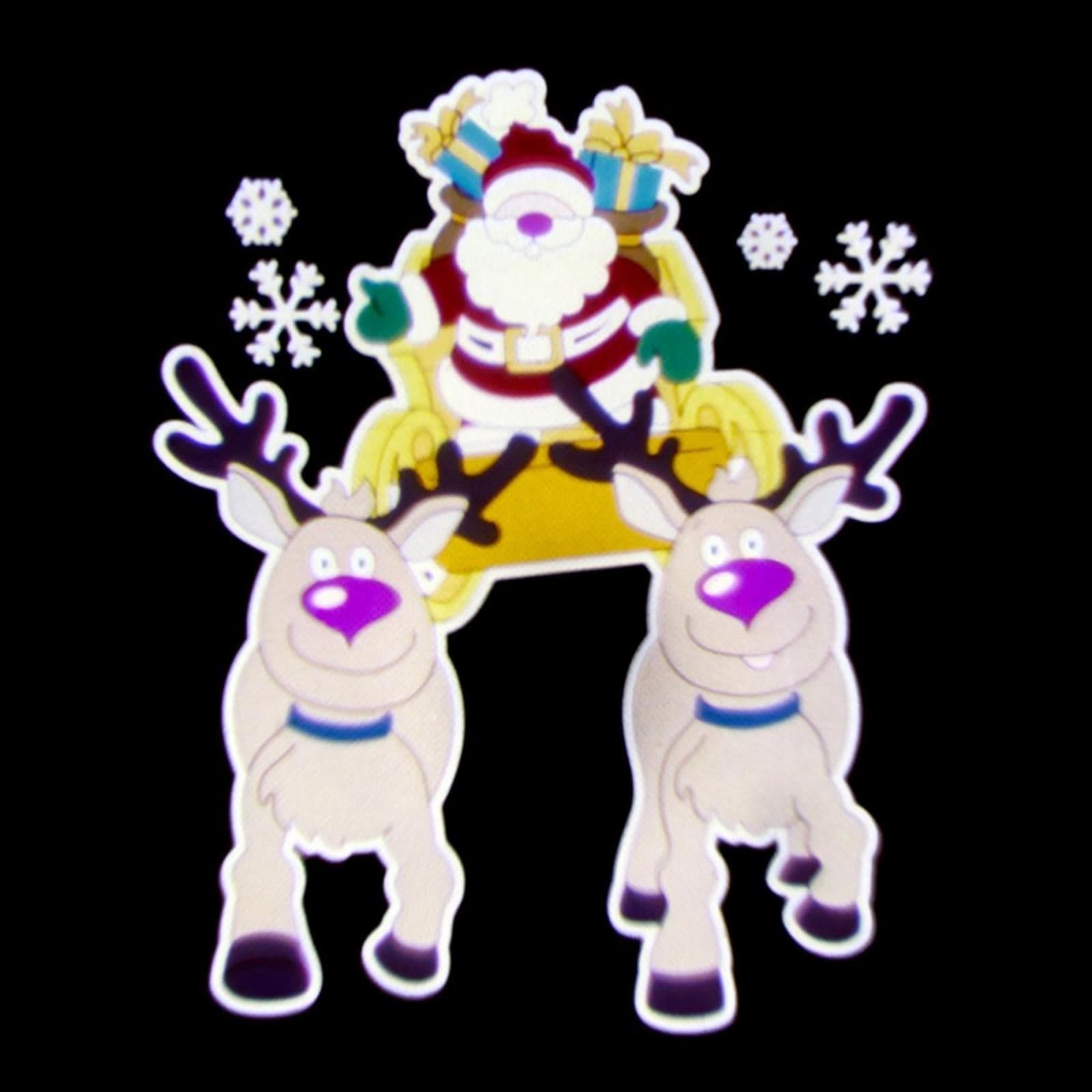Proiettore a led per esterno ed interno Babbo Natale con Slitta decorazione natalizia - 3