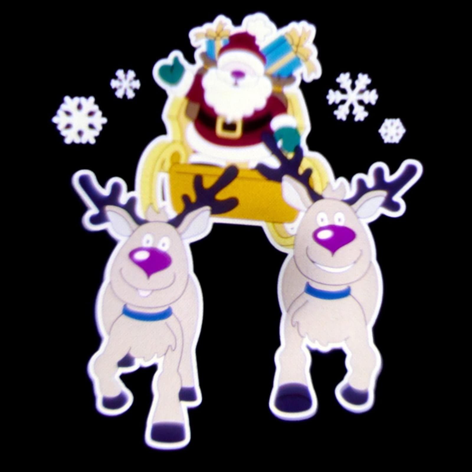 Proiettore a led per esterno ed interno Babbo Natale con Slitta decorazione natalizia - 4