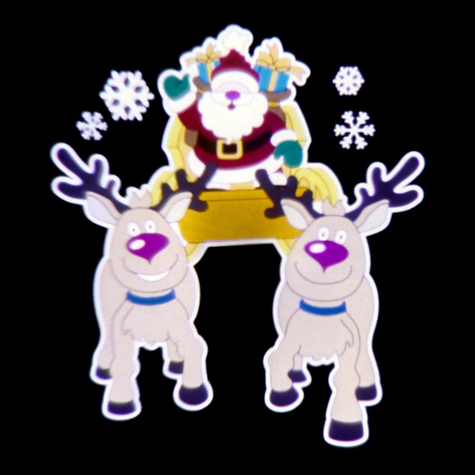 Proiettore a led per esterno ed interno Babbo Natale con Slitta decorazione natalizia - 5