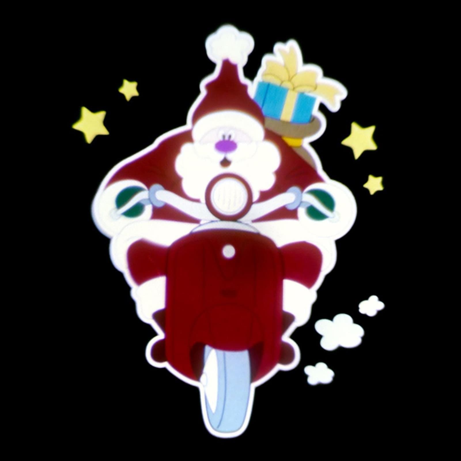 Proiettore a led per esterno ed interno Babbo Natale con Vespa decorazione natalizia - 3