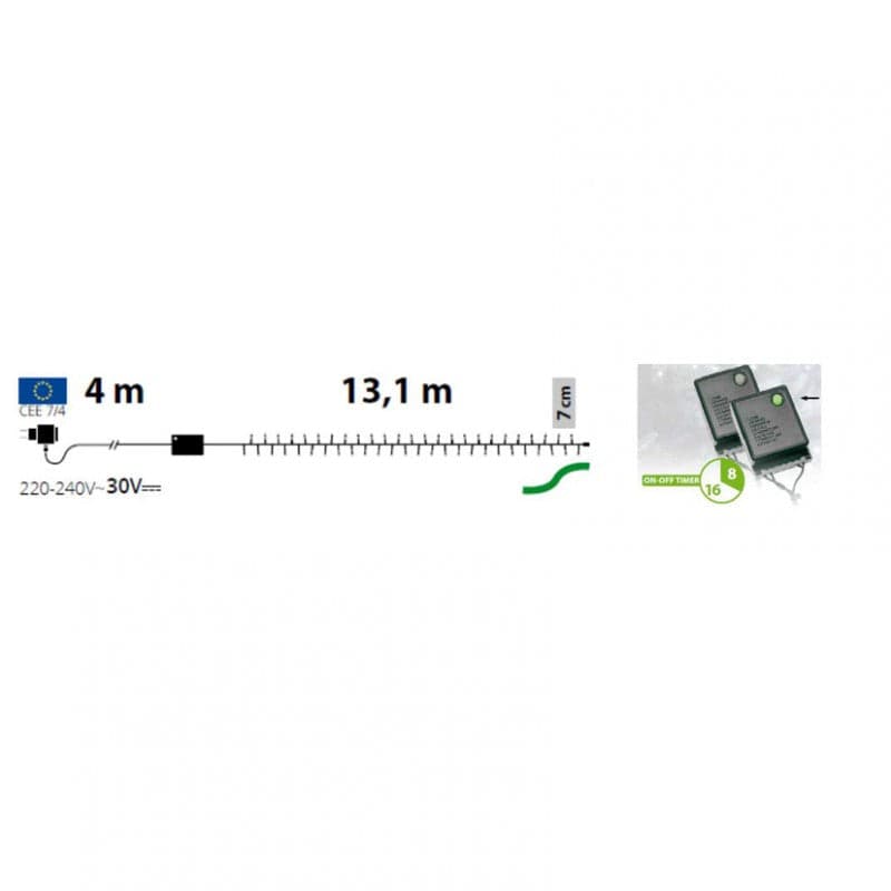 Catena lineare di luce bianca calda con 180 MiniLed per decorazioni natalizie - 3