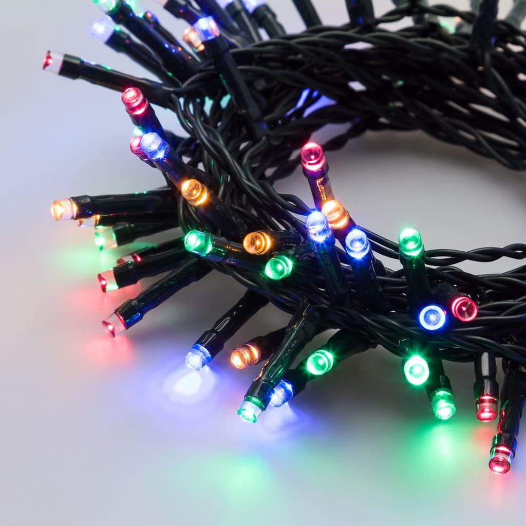 Luci di natale catena a batteria da 20 led 5 mm multicolor con cavo nero - 3