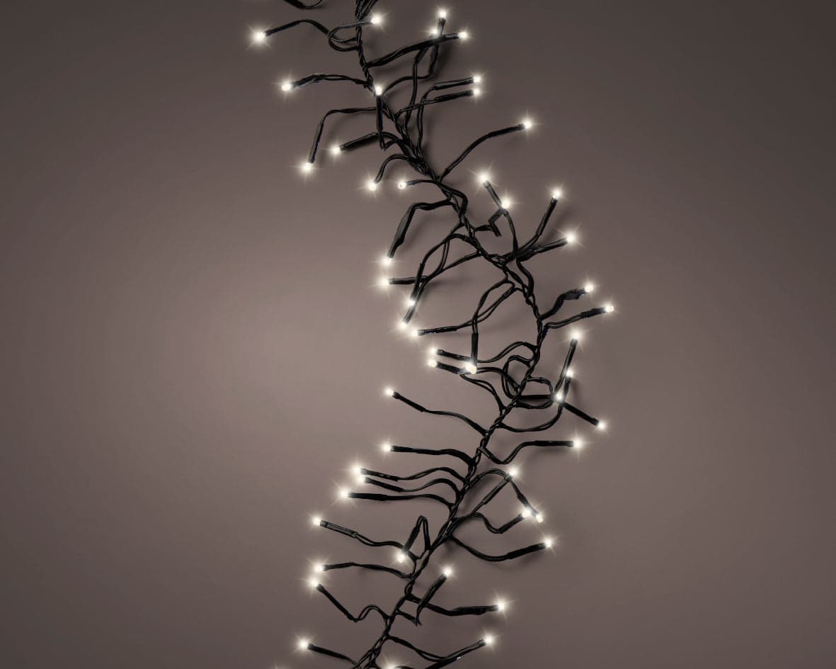 Catena lineare a LED luce calda con 8 funzioni luminose, rotolo da 27 metri - 8