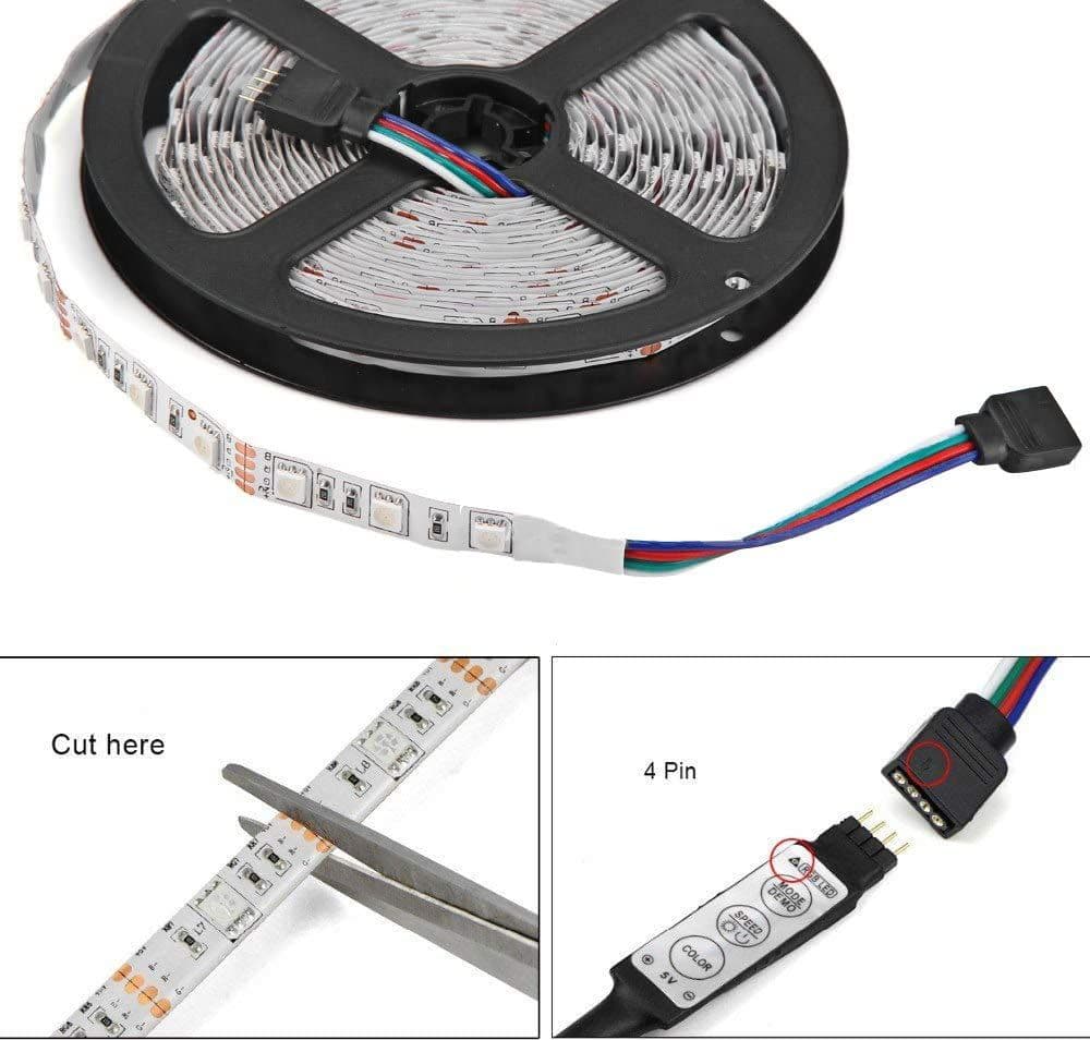 Striscia 150 led RGB con telecomando per interno 5 mt sezionabile - 3