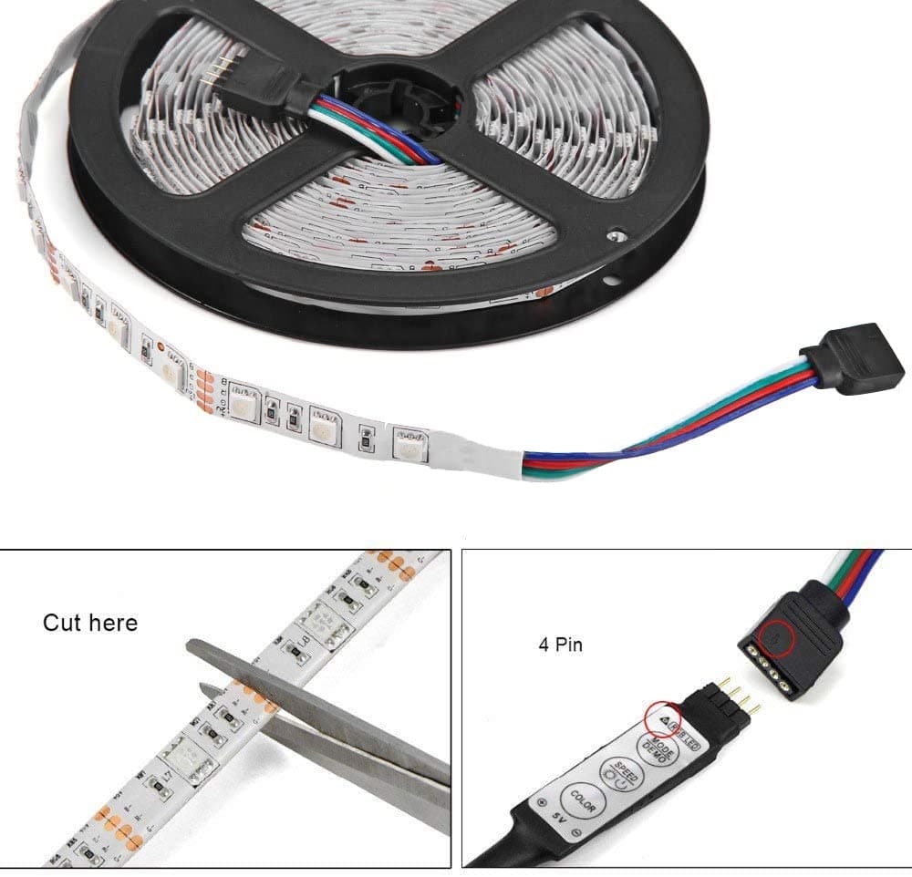 Striscia 150 led RGB con telecomando per interno 5 mt sezionabile - 3
