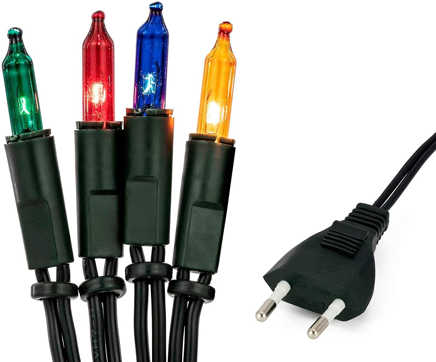 Catena luci di natale per presepe "10 Pisellini lineari" lampadine ad incandescenza multicolore - 2