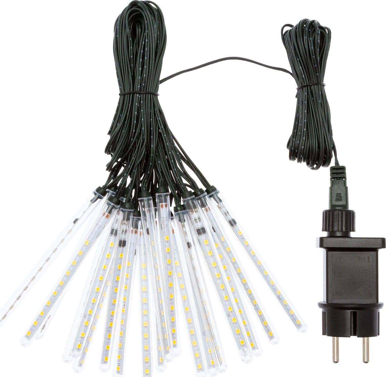 Catena Mini tubi luminosi decorazione per alberi di Natale luce natalizia calda con led effetto nevicata - 5