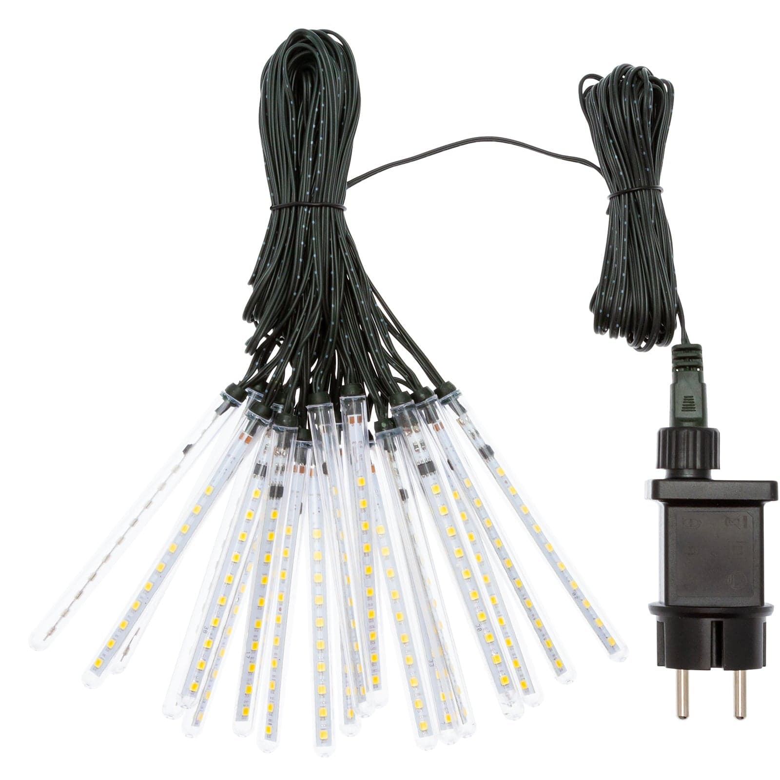 Catena Mini tubi luminosi decorazione per alberi di Natale luce natalizia calda con led effetto nevicata - 5