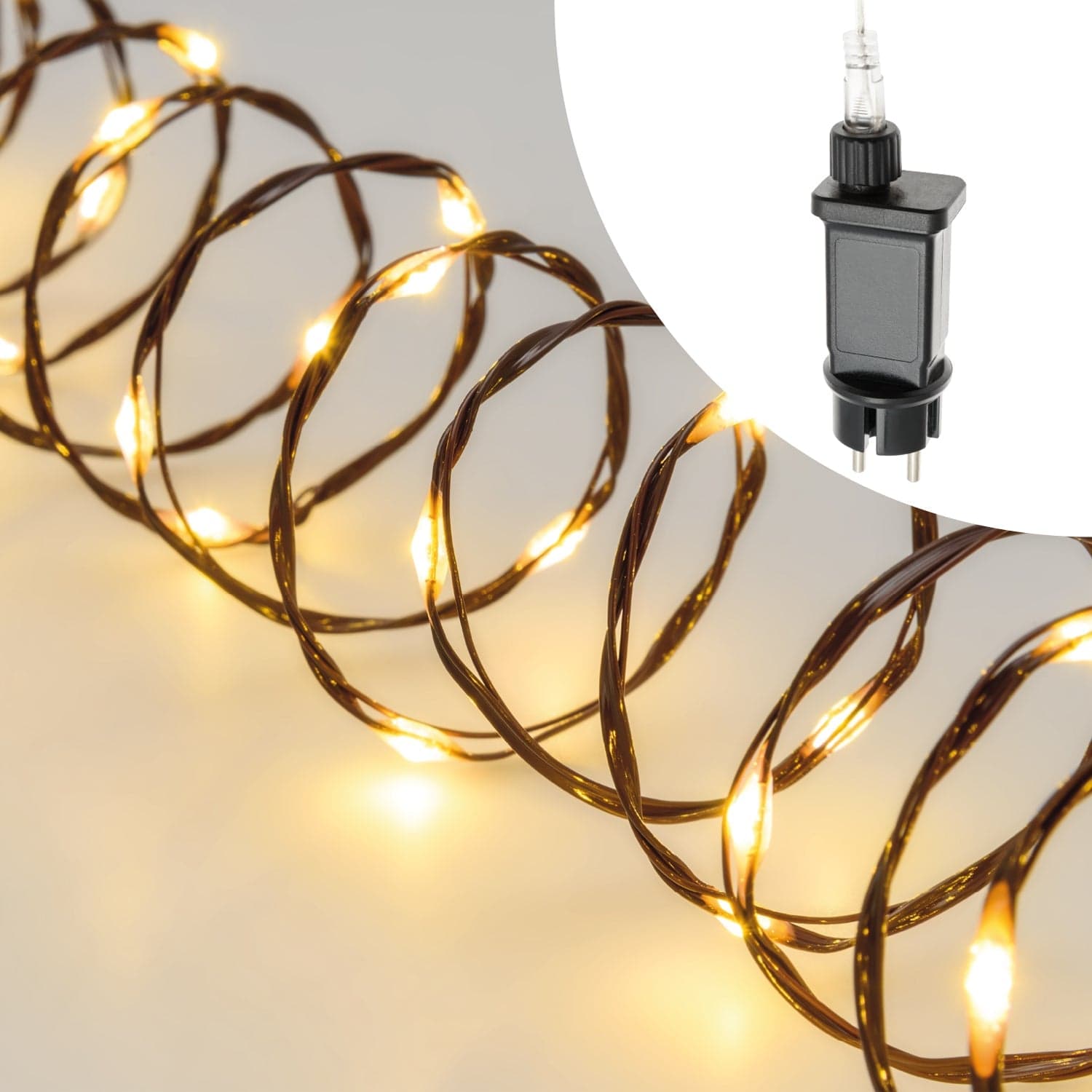 Luci di natale catena con Micro Led Fissi e filo in metallo per interno ed esterno 25 m - 4