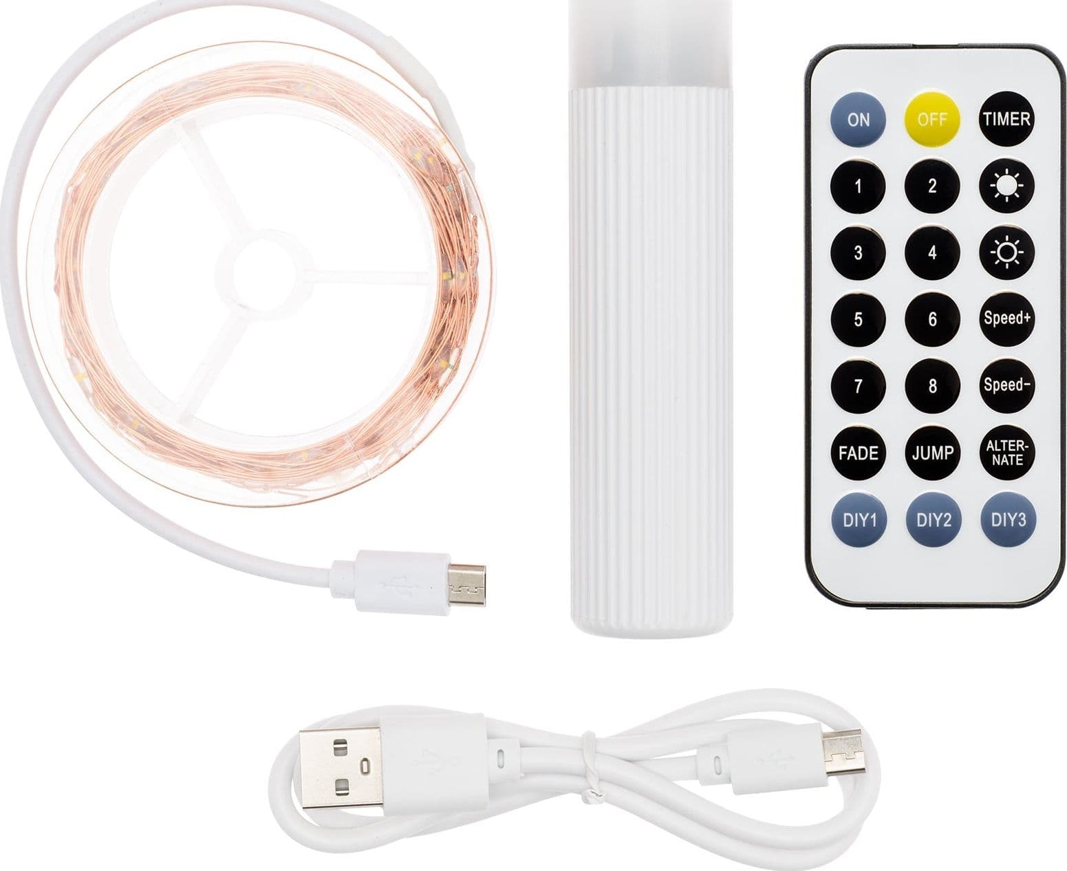 Luci di natale catena Micro Led Fissi e filo in metallo con Power Bank e telecomando 10 mt - 3