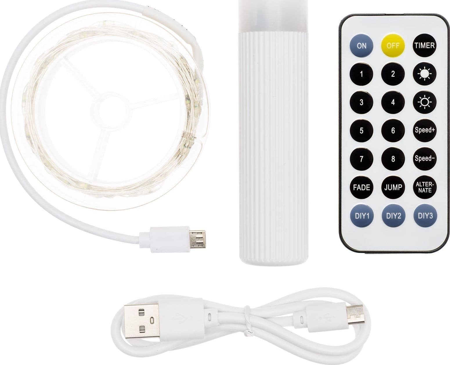 Luci di natale catena Micro Led Fissi e filo in metallo con Power Bank e telecomando 10 mt - 4