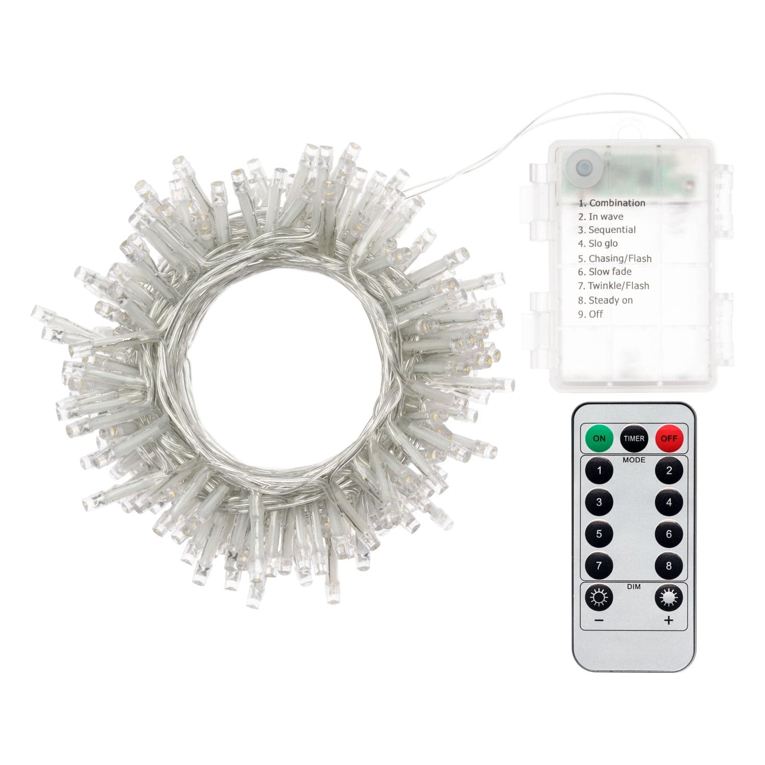 Luci di natale catena luminosa a batteria led 5 mm con telecomando per esterno - 3