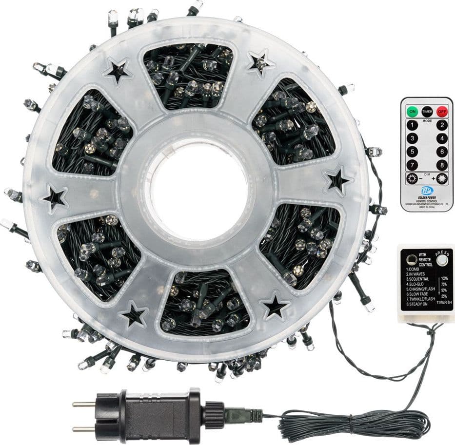 Luci di natale catena led "Diamante" 50 mt da esterno addobbi natalizi Ø 8 mm - 19