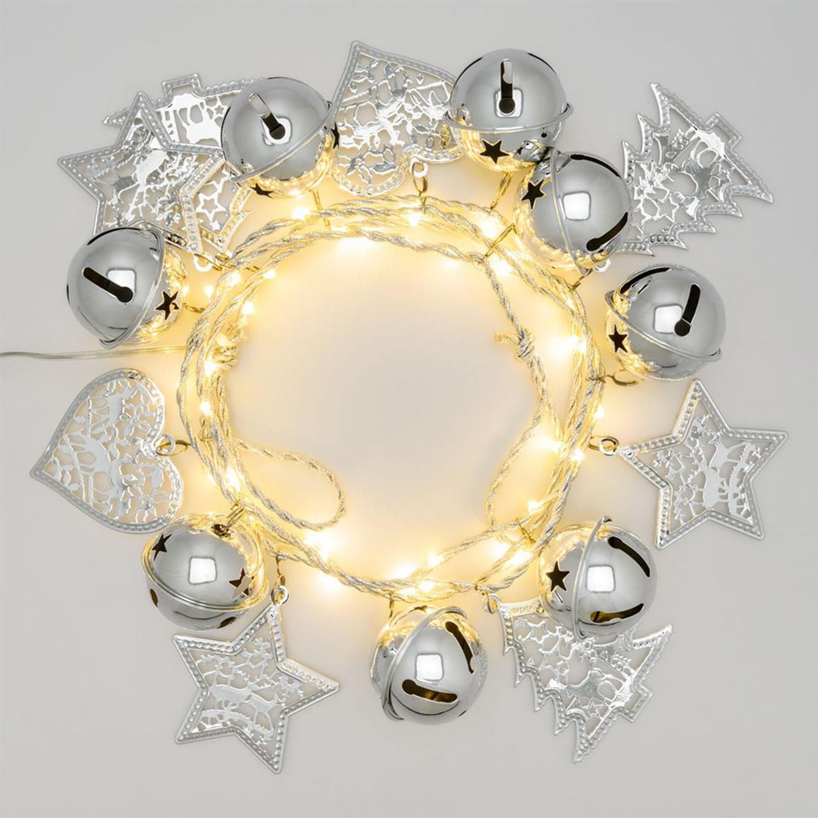Luci di natale catena con Micro Led e filo e decori in metallo a batteria per interno - 2