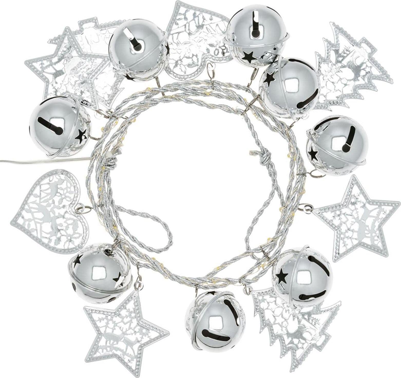 Luci di natale catena con Micro Led e filo e decori in metallo a batteria per interno - 4
