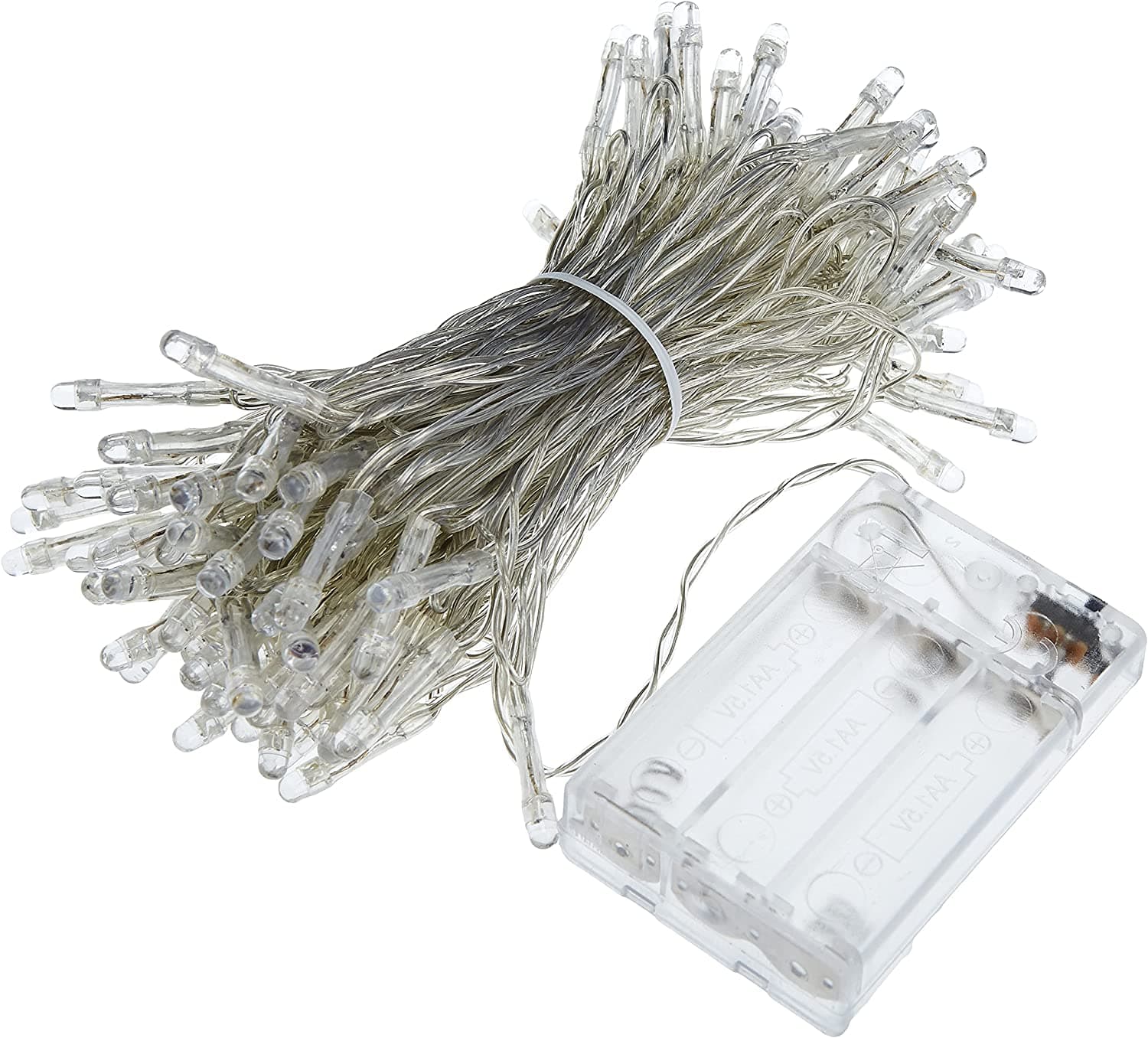 Luci di natale catena a batteria da 5 mm luce fredda cavo trasparente - 2