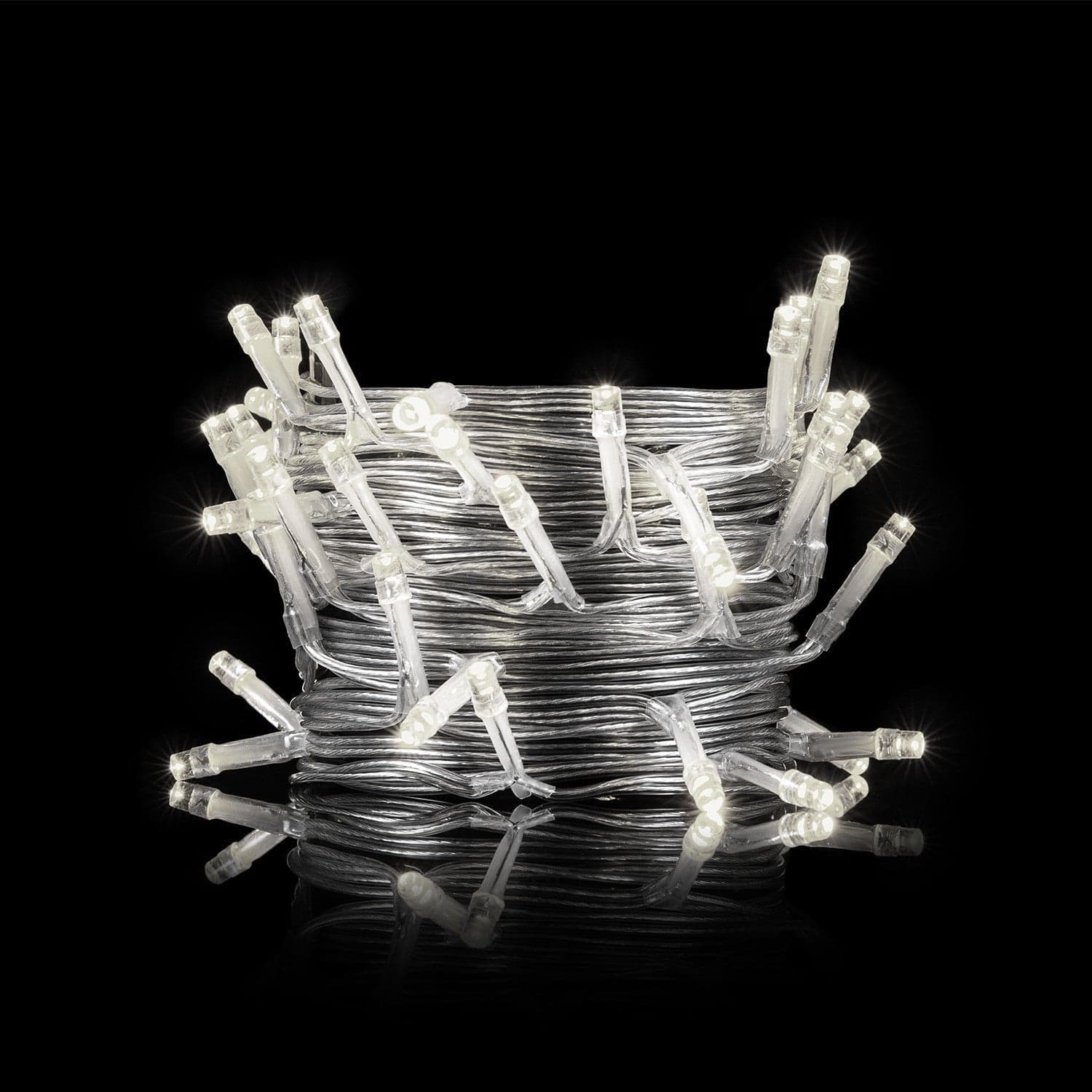 Luci di natale catena a batteria da 5 mm luce fredda cavo trasparente - 3