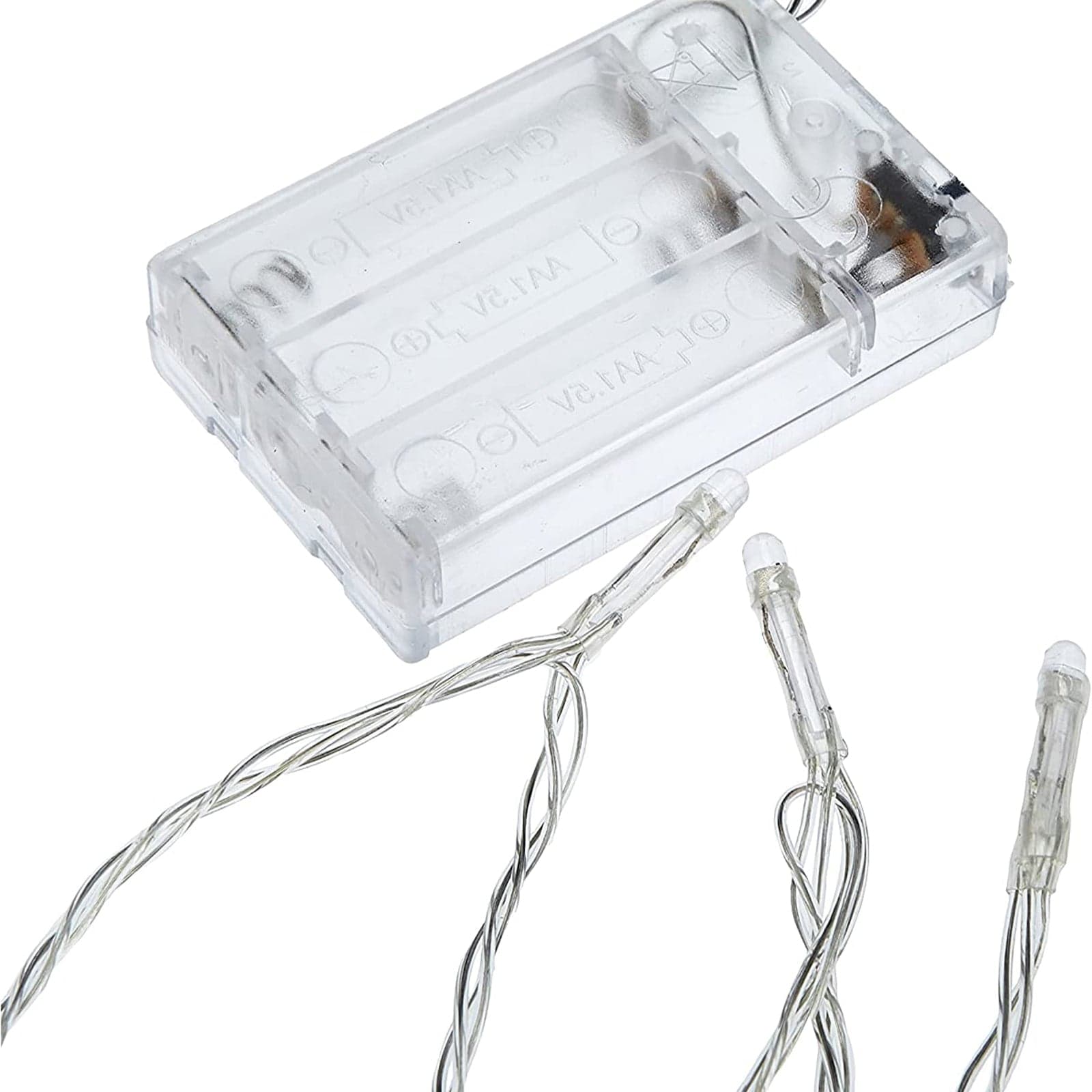 Luci di natale catena a batteria da 5 mm luce fredda cavo trasparente - 4