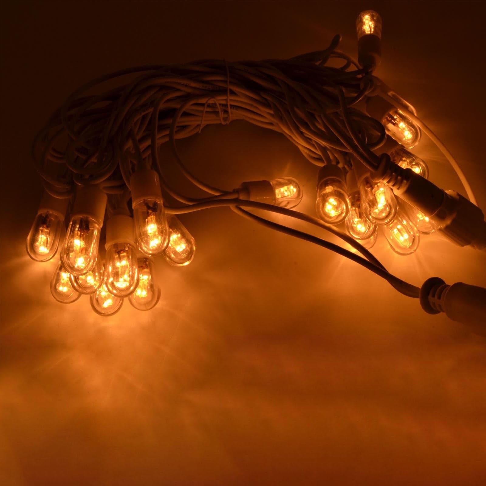 Luci di natale 5 mt catena Mega led professionale cavo bianco cordoniera da esterno - 2