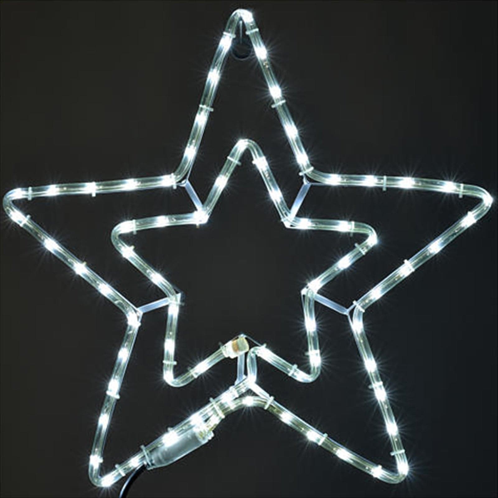 Stella natalizia decorativa doppia con lampeggi luce fredda h 55 cm - 2
