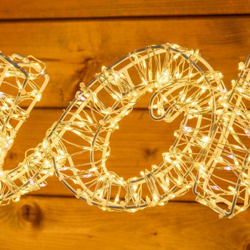 Buon Natale 3D con MicroLed bianco caldo e bianco Ø 1,5 mm per decorazioni natalizie - 2