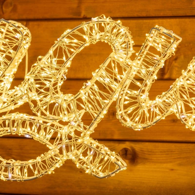 Auguri 3D con MicroLed bianco caldo e bianco Ø 1,5 mm per decorazioni natalizie - 3