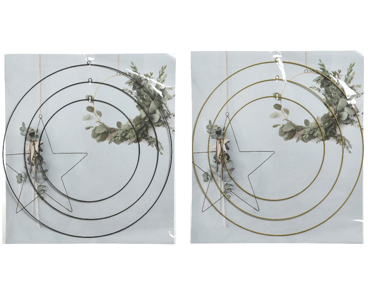 Cerchio decorativo in metallo decorazione natalizia da interno e esterno - 6