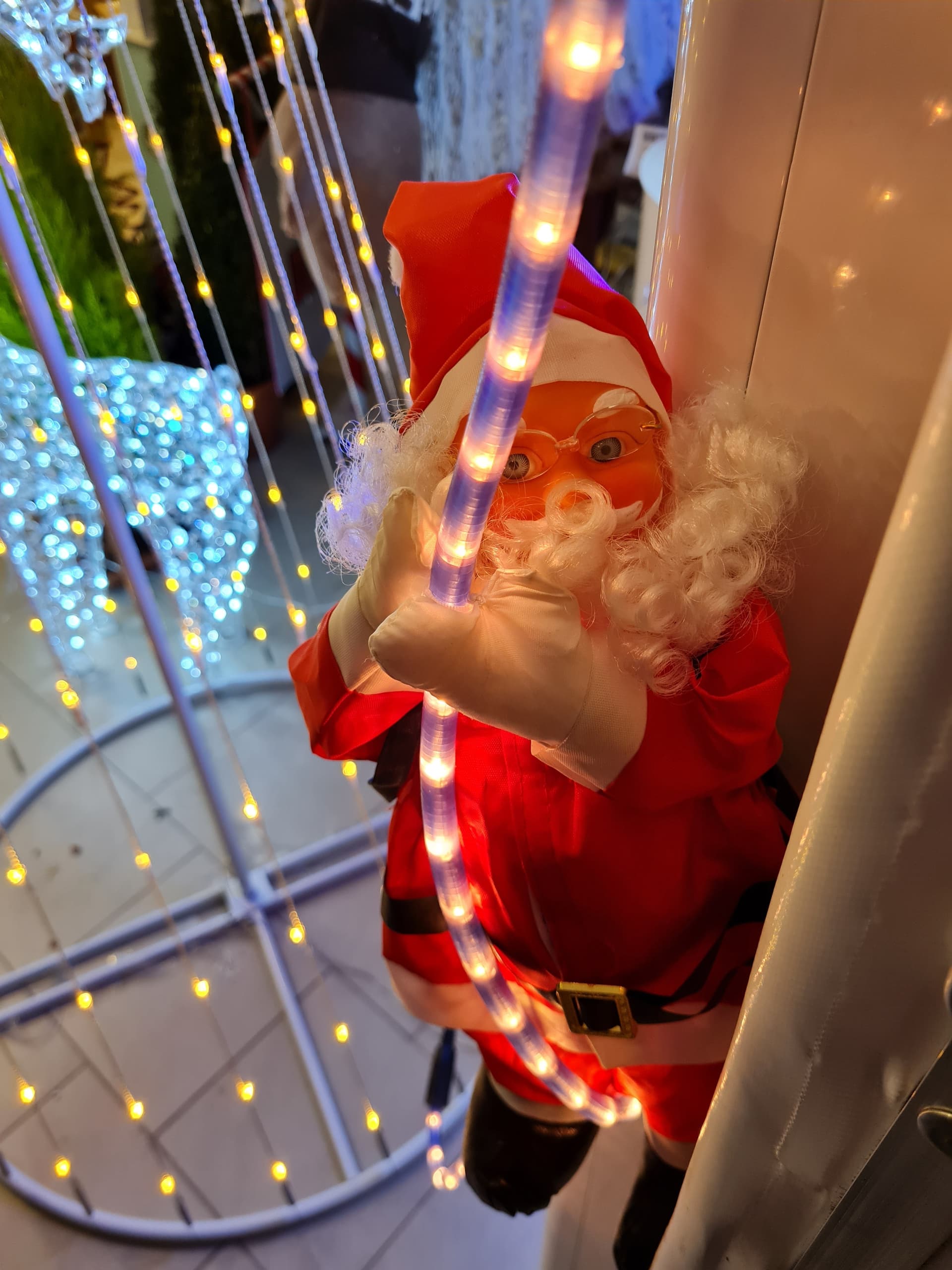 Babbo Natale con fiocco di neve a led decorazione luminosa h 150 cm - 3
