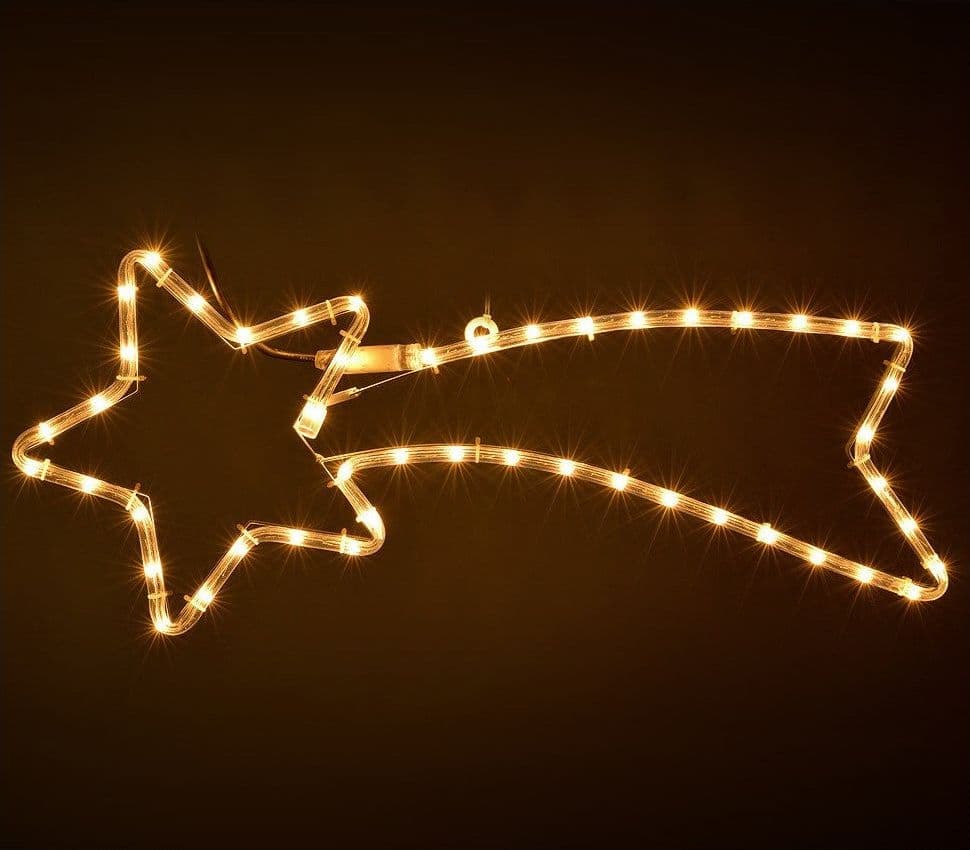 Stella cometa con tubo a Led Luce Calda decorazione natalizia da esterno 64 cm - 7