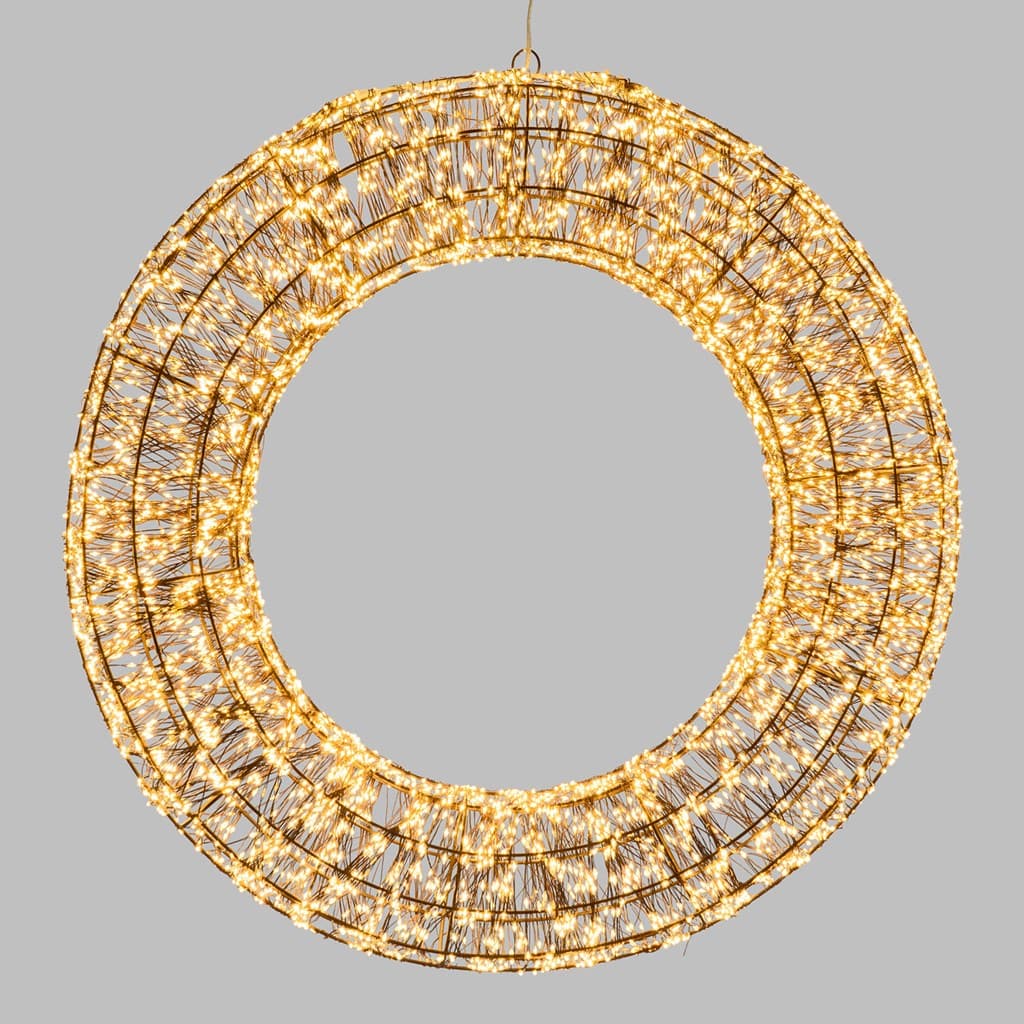 Corona di Natale luminosa luce classic 1140 microled con struttura bianca decorazione natalizia - 2