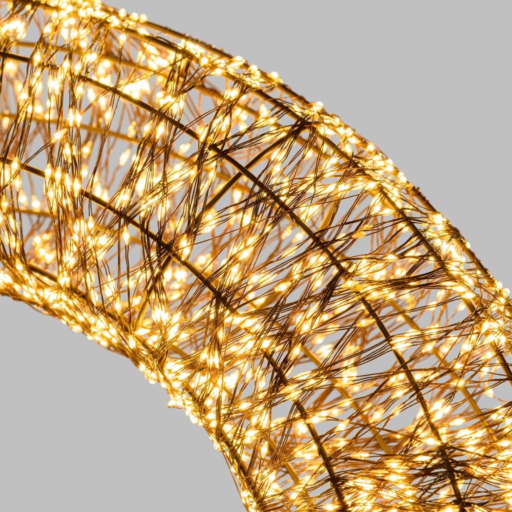 Corona di Natale luminosa luce classic 1140 microled con struttura bianca decorazione natalizia - 3