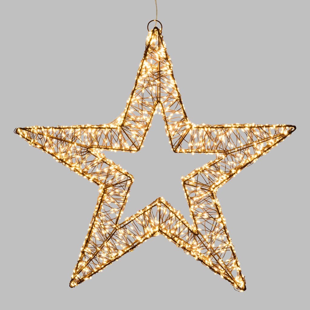 Decorazione luminosa stella natale con microled copper per addobbi natalizi - 4