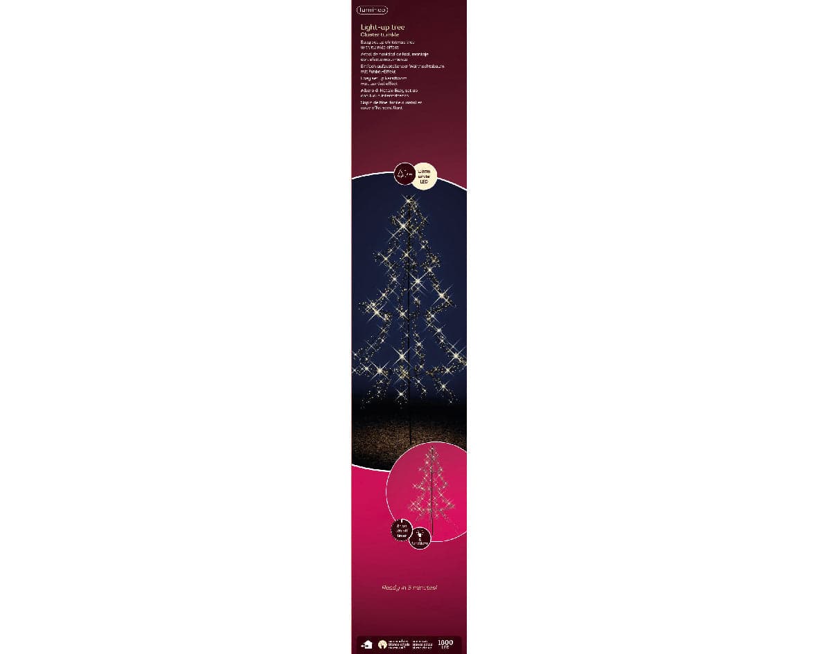 Figura luminosa Albero luminoso con led a luce bianco caldo 8 funzioni in acrilico - 7