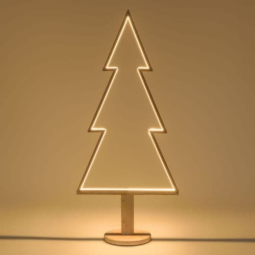 Abete triangolare luminoso con led multicolor e base in legno decorazione natalizia - 11